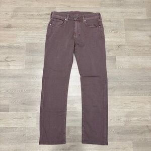 Paige Jeans Mens 31x29 Lennox Dusty Plum Slim Fit Stretch Zip Denim Pants